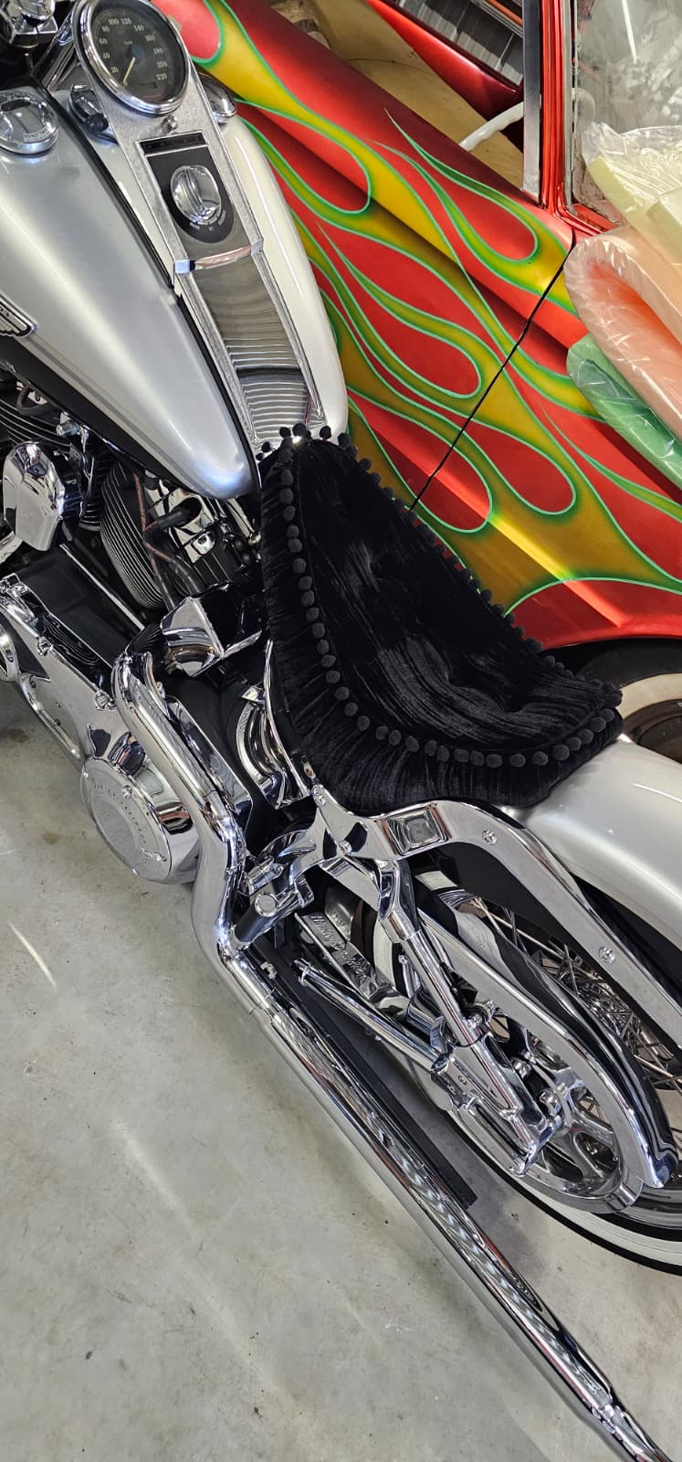 Motorcycle seat recovering